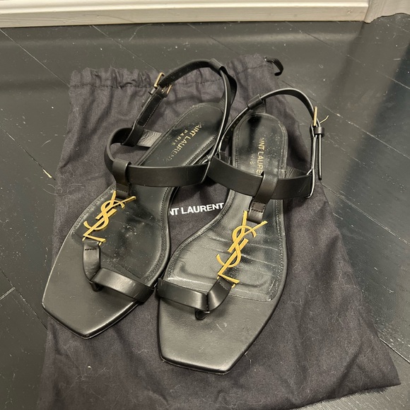 Ysl Saint Laurent Cassandra Thong Sandals black - Picture 2 of 7
